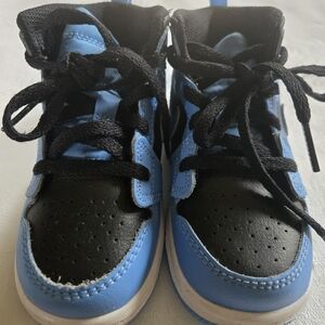 Nike Kids Black and Light Blue High-Top Sneakers